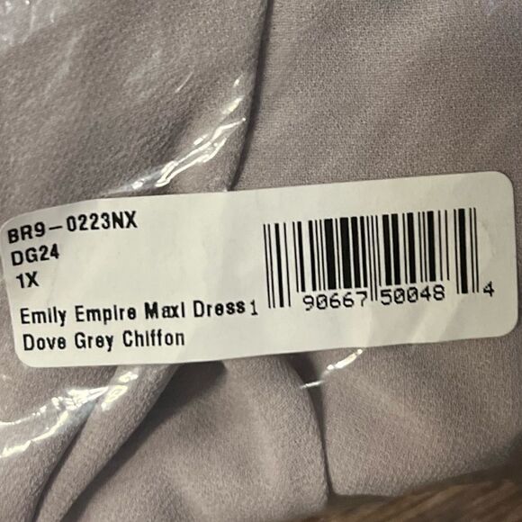 Show Me Your Mumu Emily Empire Maxi Dress in Dove Grey Chiffon. Size 1X. NWT! - Picture 10 of 14